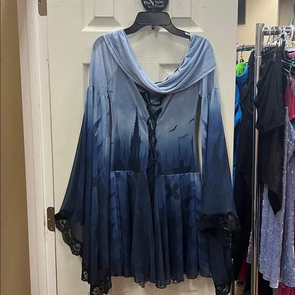 ROMWE | Gothic Dark Castle Graveyardd Mesh dress - Picture 5 of 7